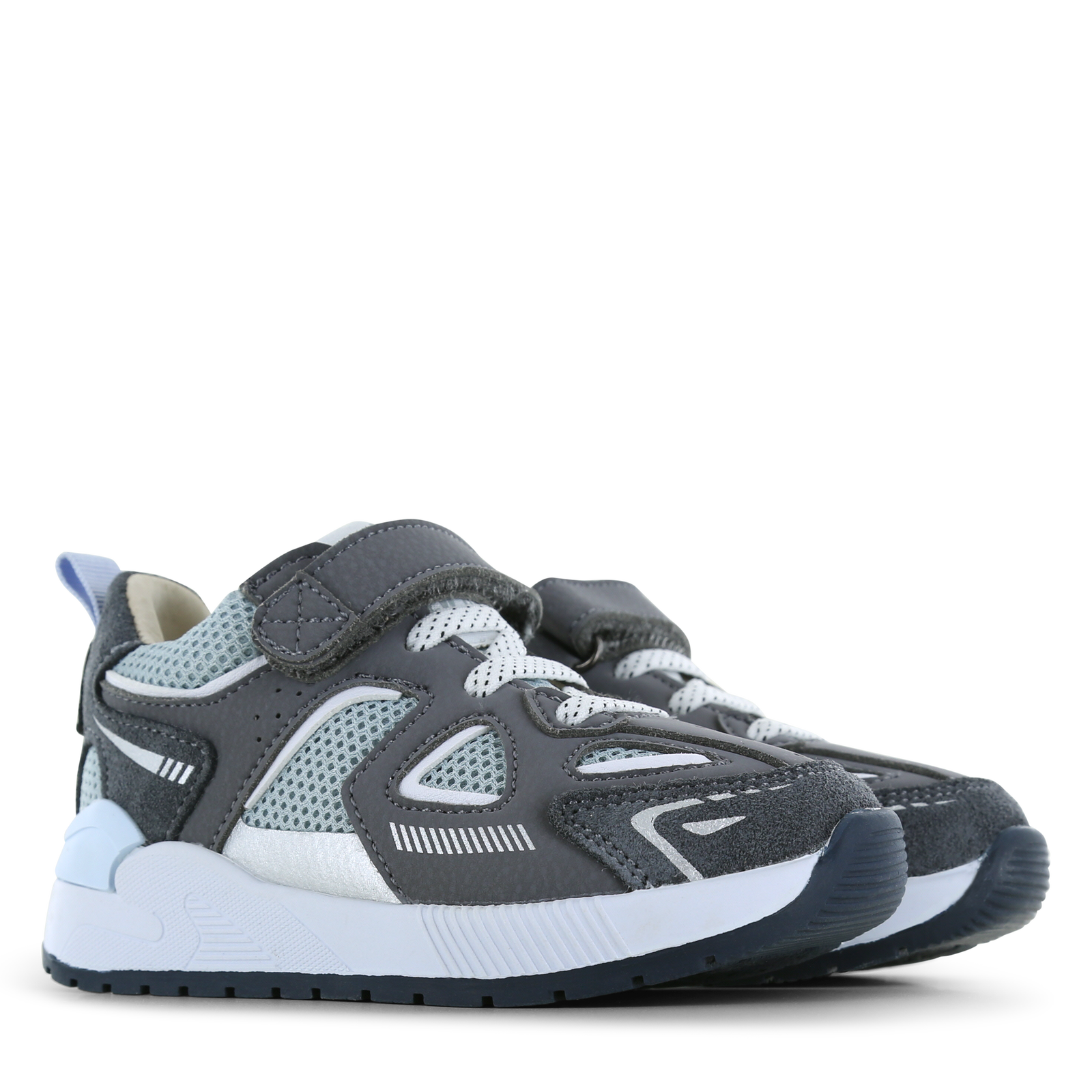 Shoesme grijze sneaker Mesh, Microfiber leer, Suède | Jongens schoenen