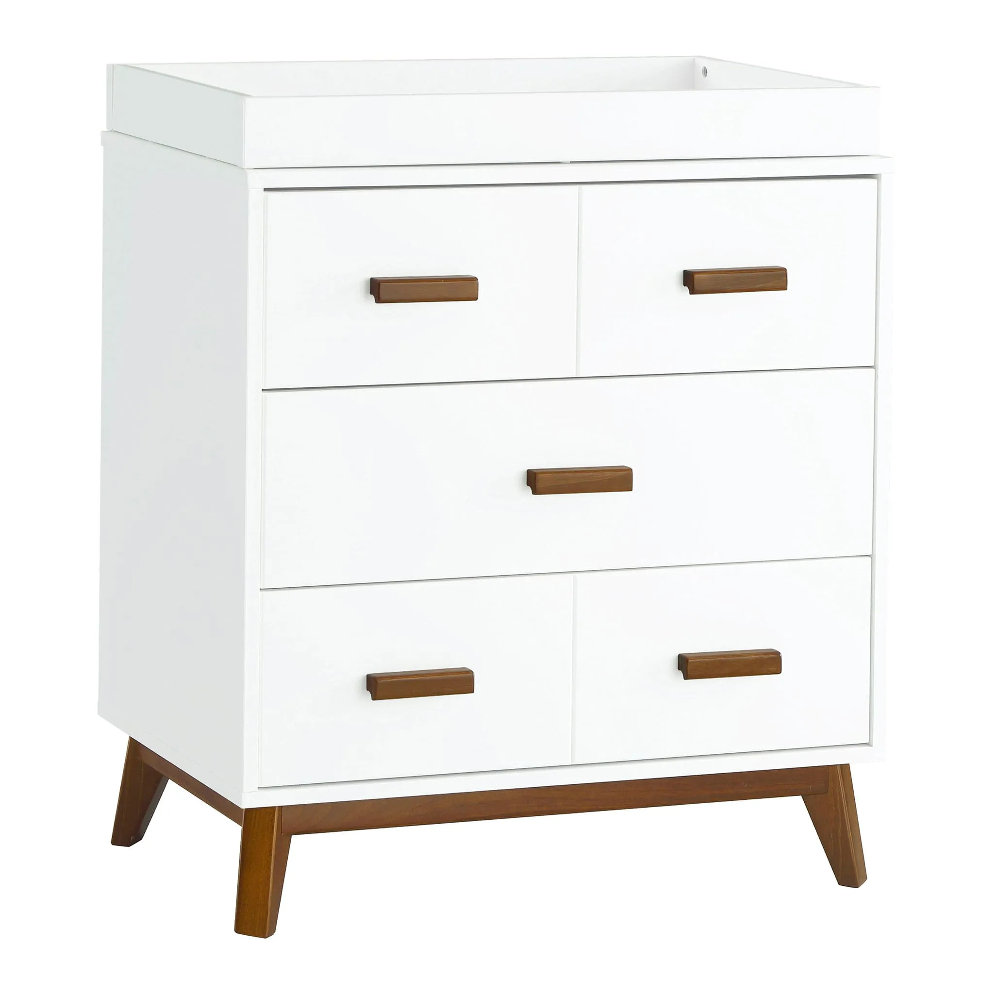 Babyletto Meuble à Langer 3 Tiroirs Scoot - Blanc  Noyer