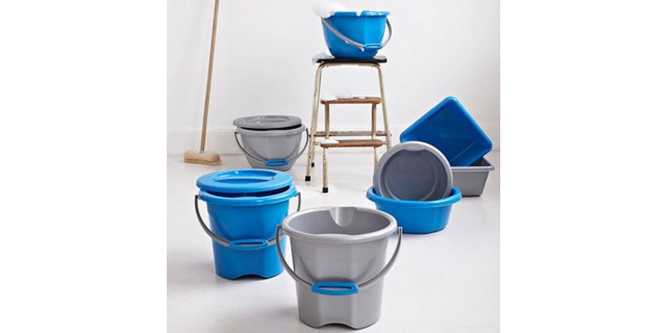 Sigma Home Putzeimer Water-Line 14 l, Blau Plastikeimer mit Ausguss
