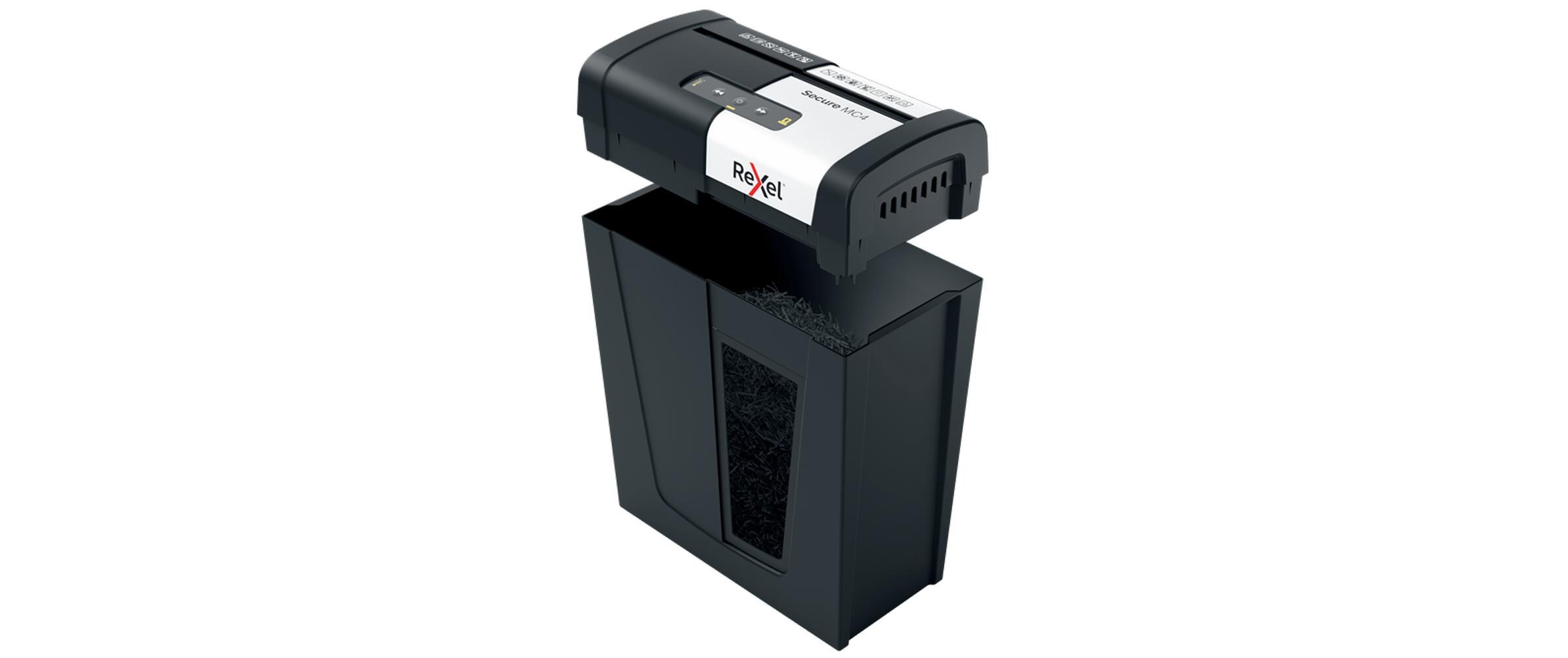 Aktenvernichter Rexel Secure MC4 Whisper-Shred P-5, 4 Seiten<br>Manueller Schredder für die sichere Vernichtung streng vertraulicher Unterlagen