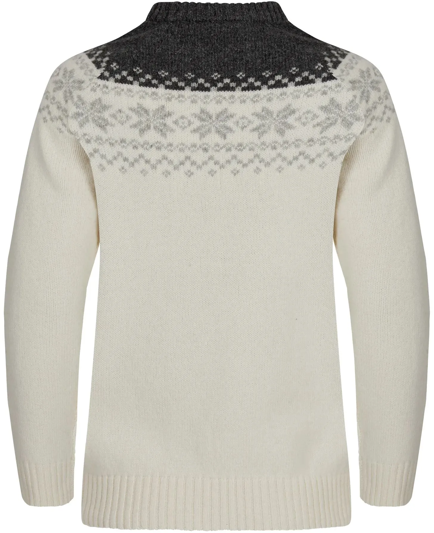 Gridarmor Women’s Snøkrystall Round Neck Ullgenser White/Dark Grey/Light Grey