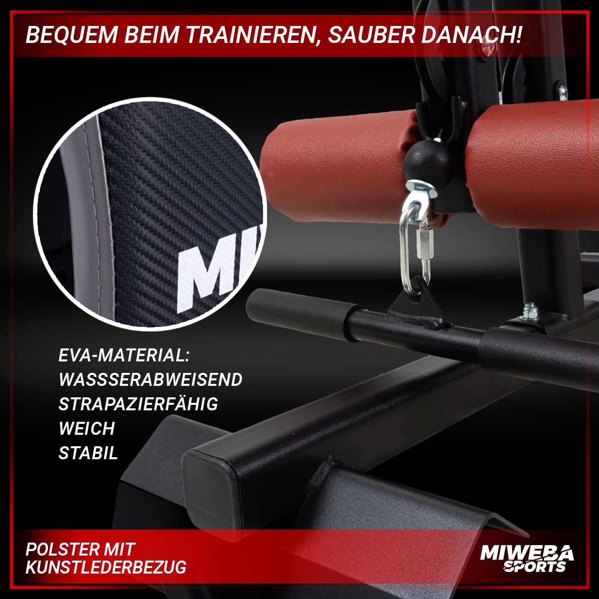 Miweba Sports 50in1-Kraftstation MK500 Pro, Fitnessstation mit ca. 60 kg Seilzug, Butterfly, Zugturm