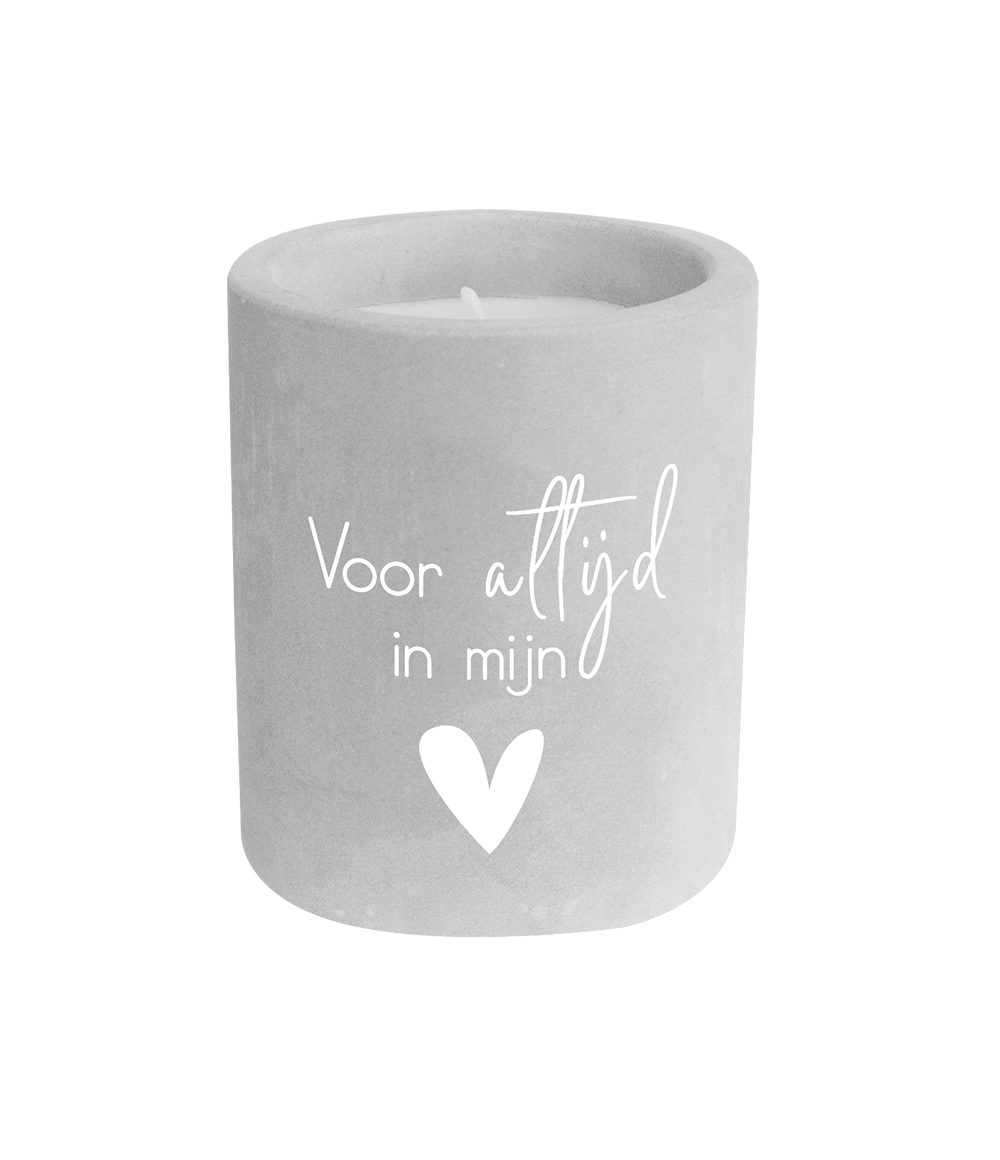 Grijze Cement Kaars Voor Altijd 8cm