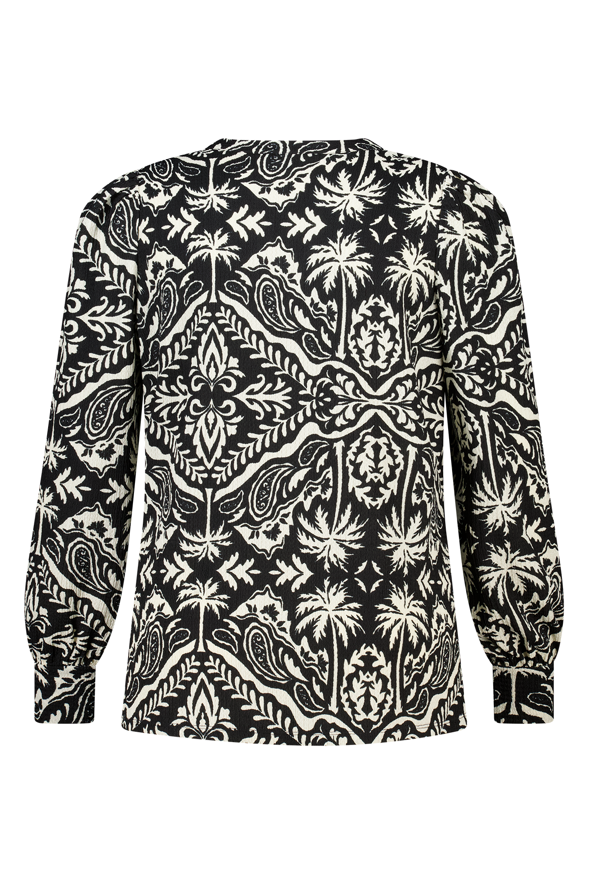 Top met sierlijke print Multi zwart-wit