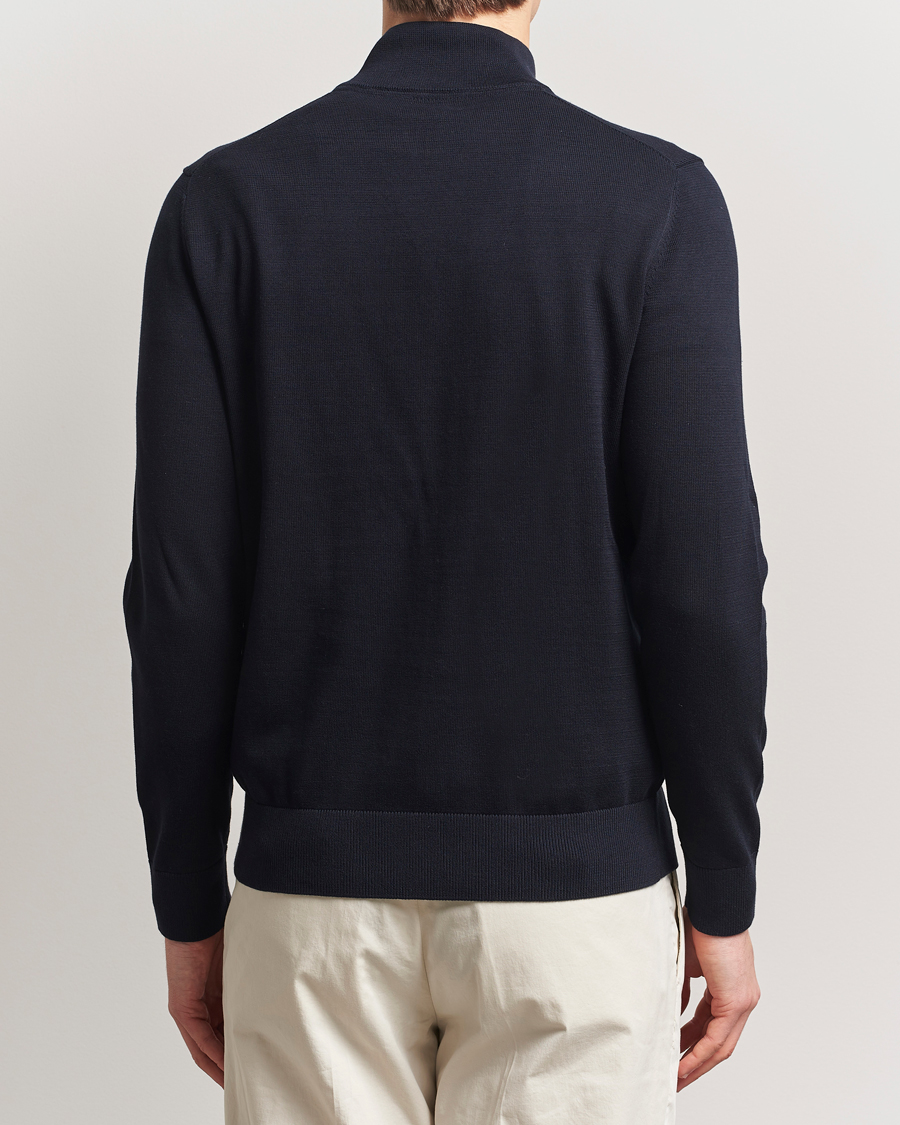 Morris Riley Cotton Half Zip Dark Blue