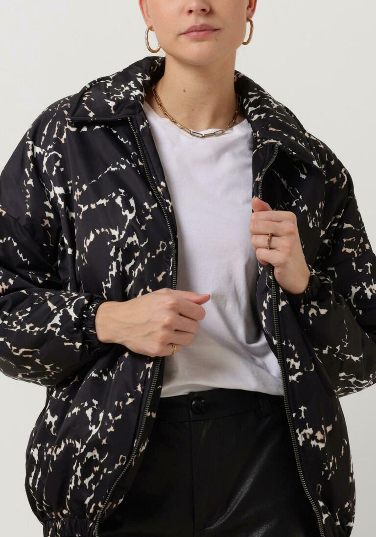 ALIX THE LABEL zwarte alix the label jack ladies woven oversized animal padded bomber