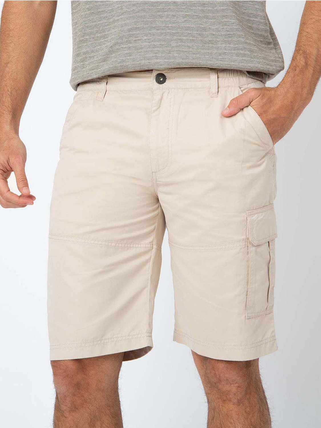 Bermuda Homme Ceinture Semi-Elastiquée Beige