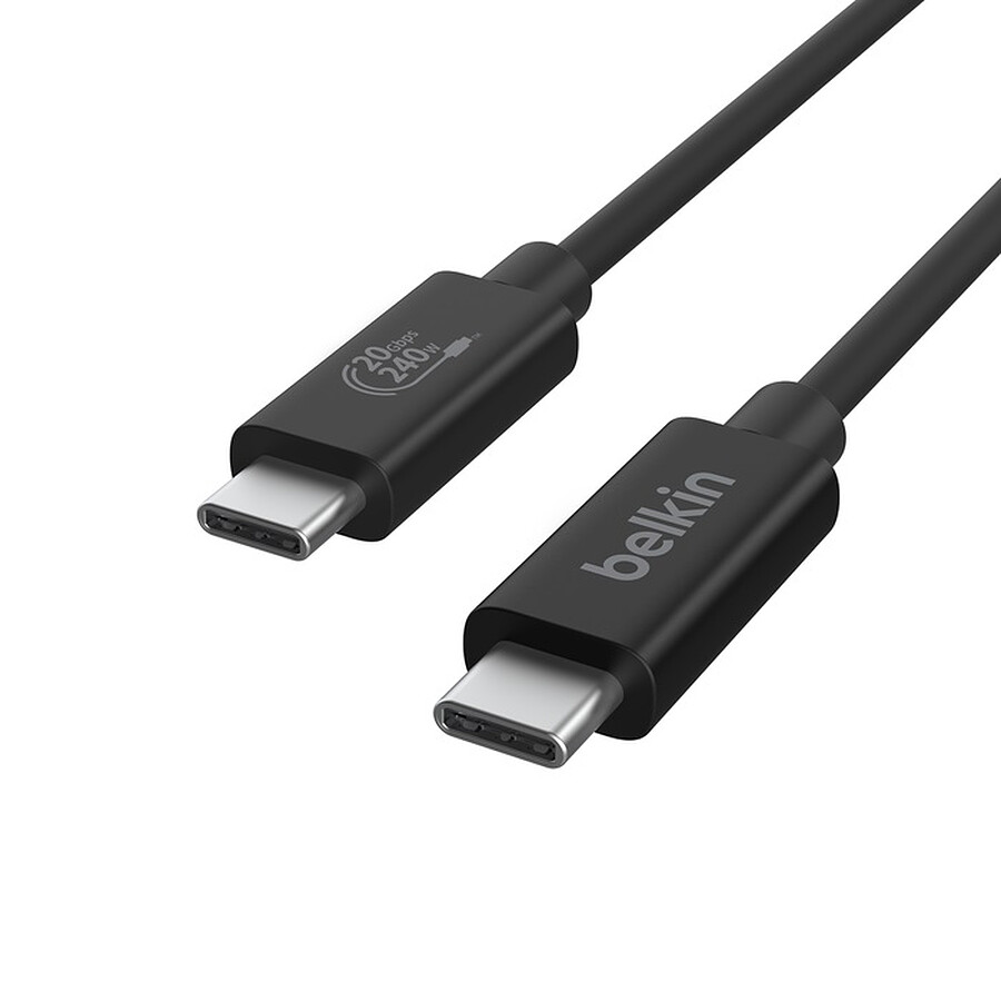 Belkin Câble USB4 20 Gbps USB-C vers USB-C - Mâle/Mâle (noir) - 2 m