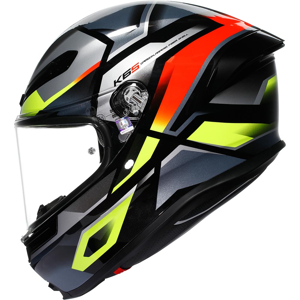 AGV - Casque K6 S Erazer Noir / Jaune fluo / Rouge