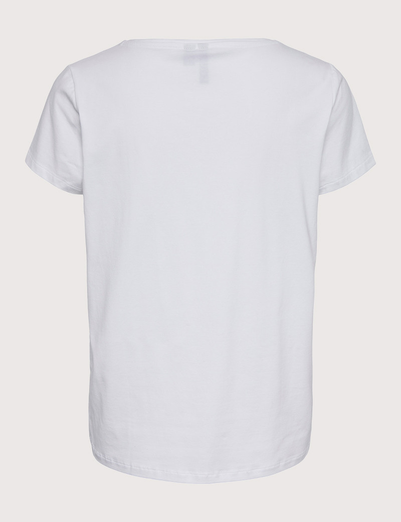 PIECES T-SHIRT MANCHES COURTES COL V LOGO COEUR AMOUR BLANC