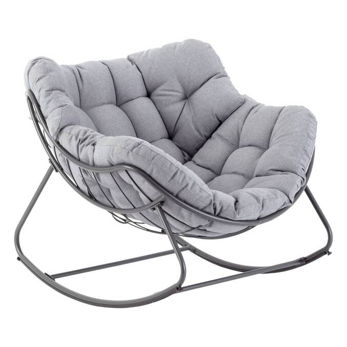 Fauteuil oeuf à bascule PAOPAO Gris & Graphite