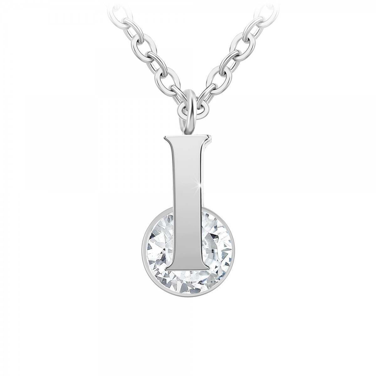 Collier alphabet lettre I SC Crystal orné d'un Zirconium