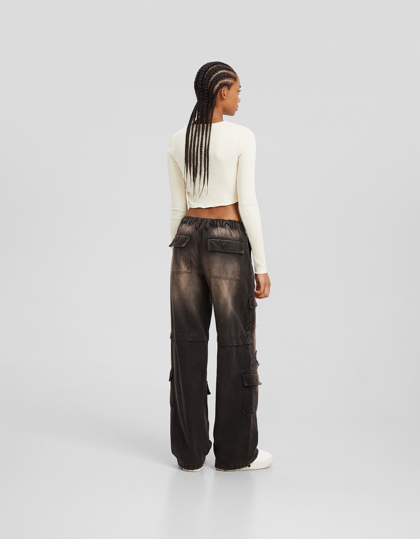 calça cargo rasgada