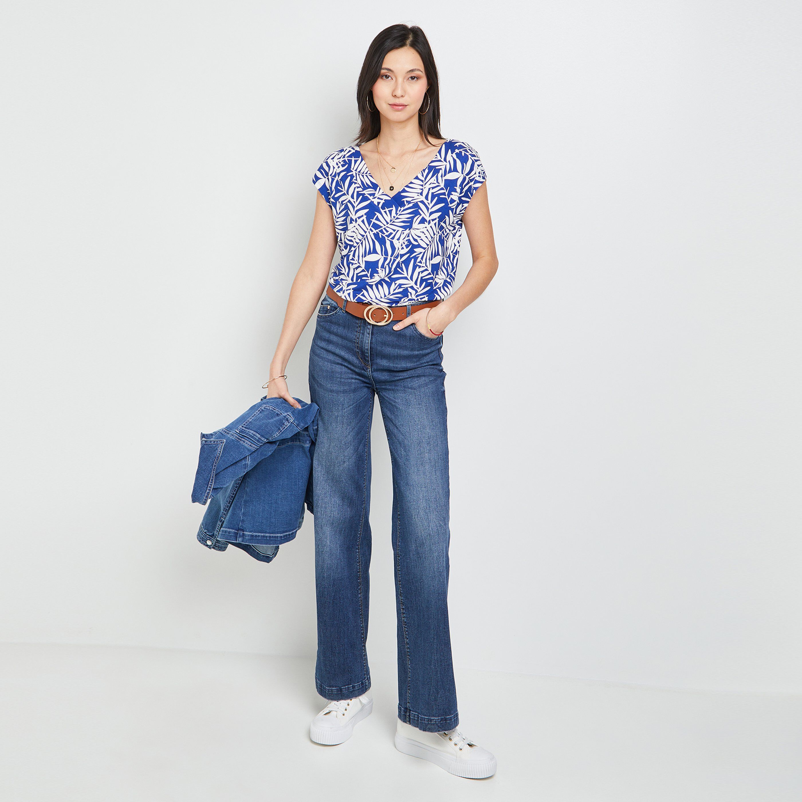 Tshirt imprimé femme - MARINE