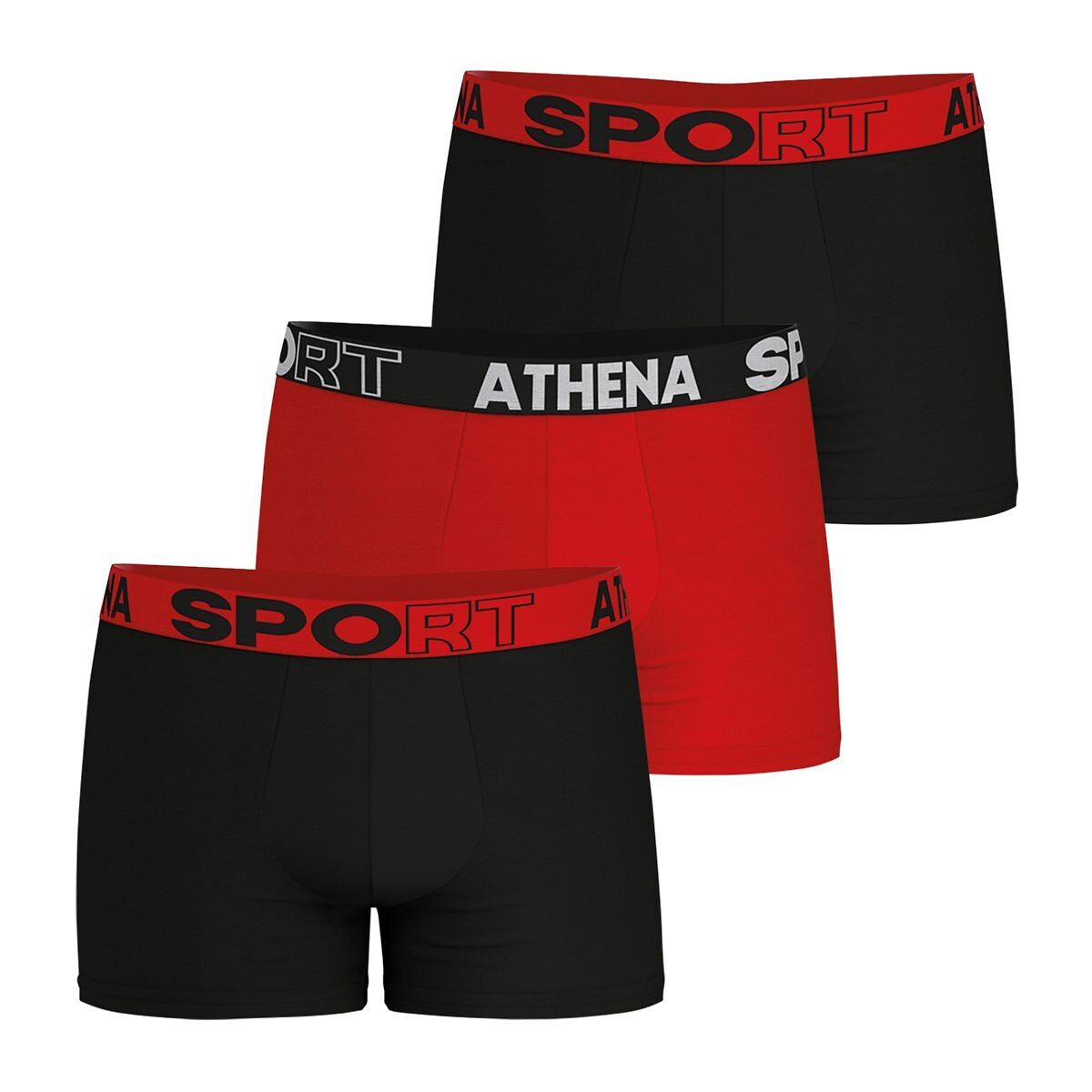 ATHENA<br>Conjunto de 3 cuecas boxer lisas de microfibra