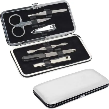 Macma Hochwertiges Maniküre-Set im Etui 7-teilig Farbe weiß
