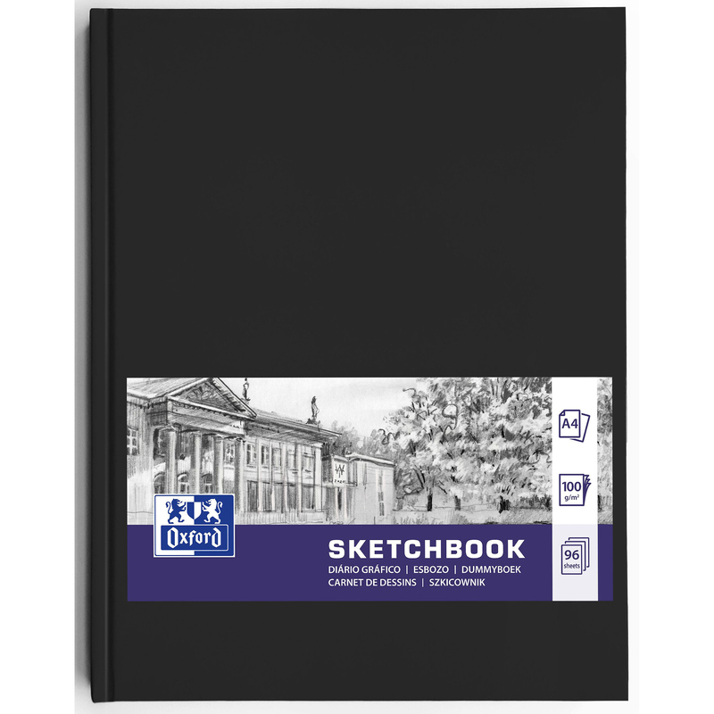 Oxford Skizzenbuch, A4, blanco, schwarz