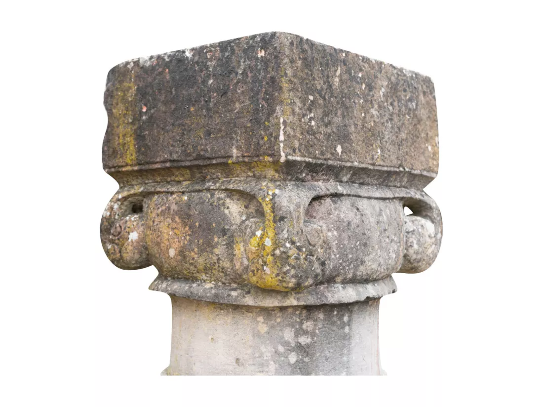 BISCOTTINI Colonne - Obélisque en Pierre Massif Finition Antique - Décorative - Jardin - Extérieur - Sculpture - Décoration de Jardin - 35x35x170cm
