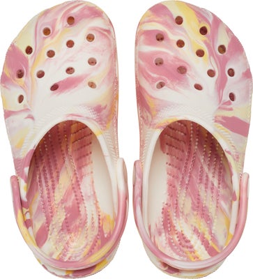 Crocs Classic Glow Marbled Kids Sandaler, Daylily/Multi