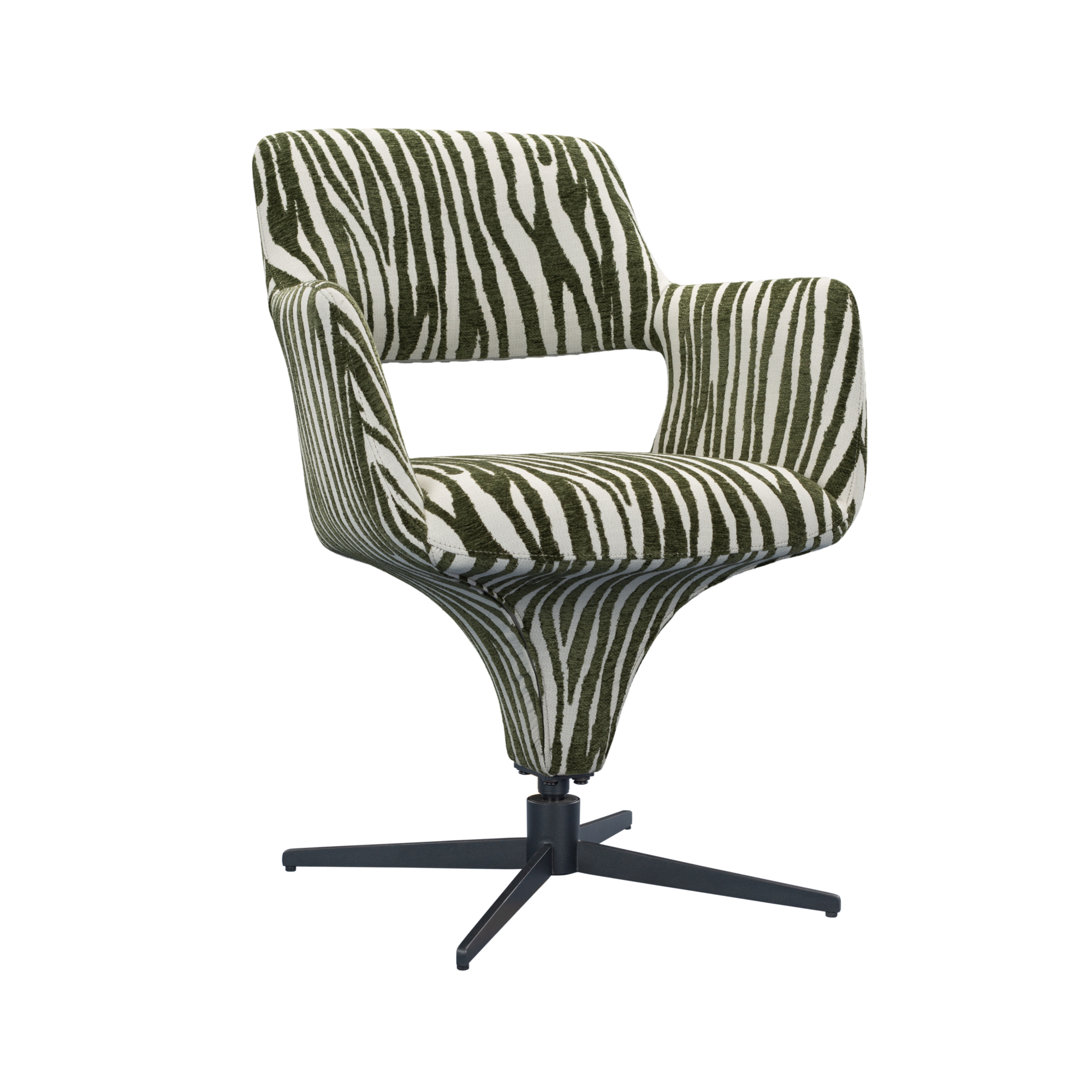 Eetkamerstoel Rex zebra groen-offwhite