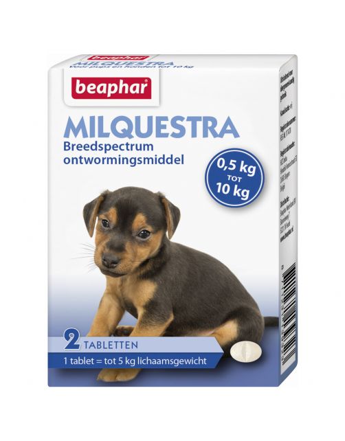 Beaphar Milquestra Pup - Anti wormenmiddel - Rund 2 tab 0.5 Tot 10 Kg