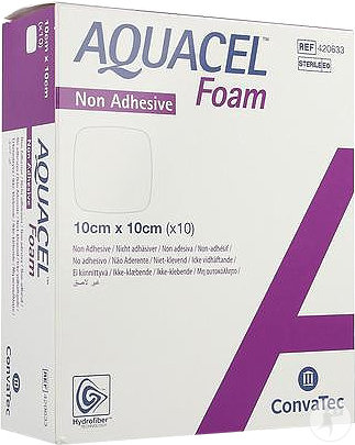 Aquacel Foam Pansement Non-Adhésif Carré 10x10cm Pièces 10