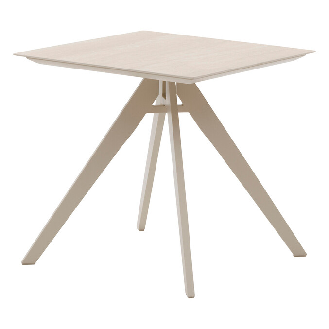 Ensemble table de jardin carrée TERZANO + 2 chaises empilables ESSENTIA Argile