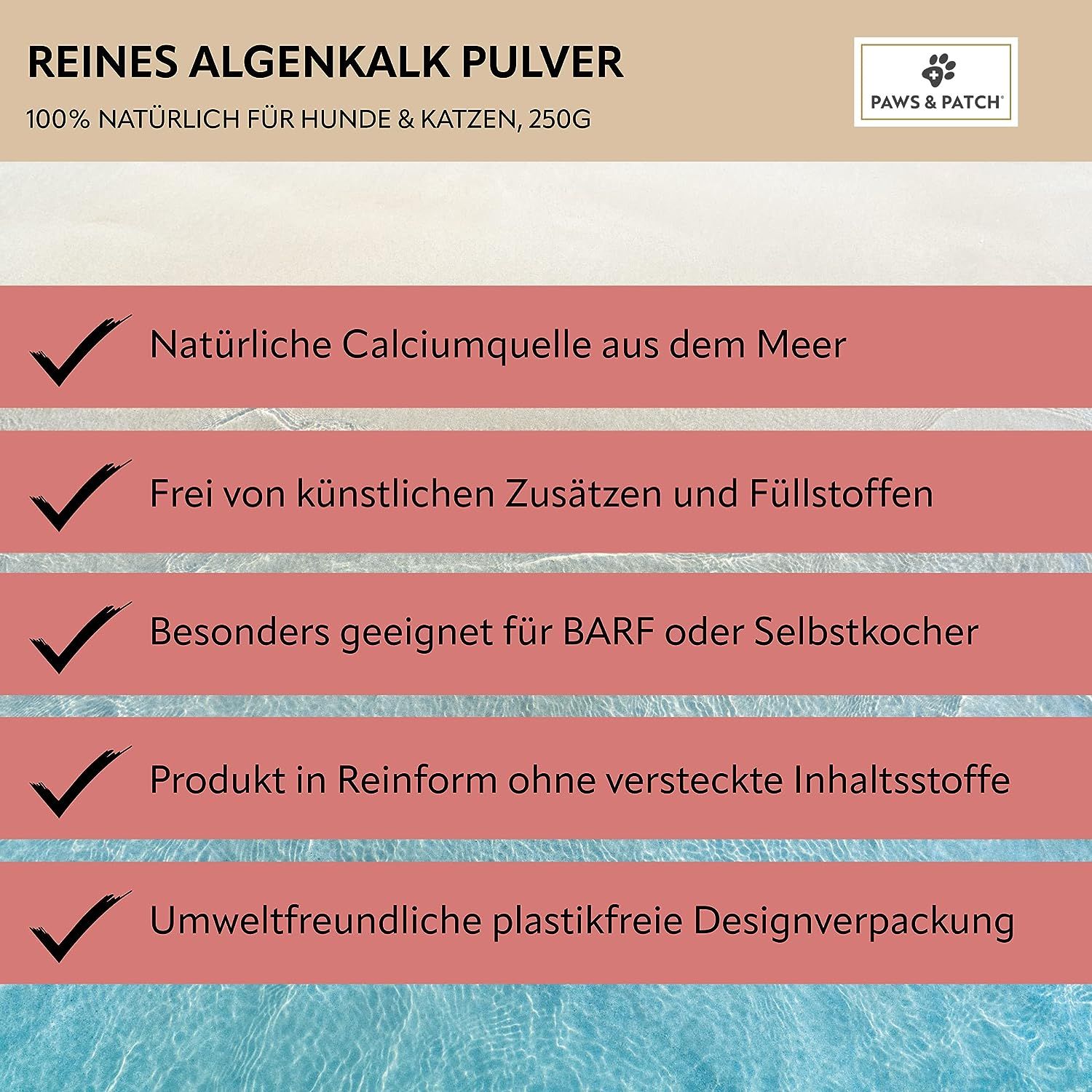 PAWS&PATCH ALGENKALK Pulver für Hunde und Katzen