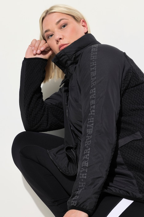 Funktionsjacke, Stehkragen, Kapuze, 2-Wege-Zipper