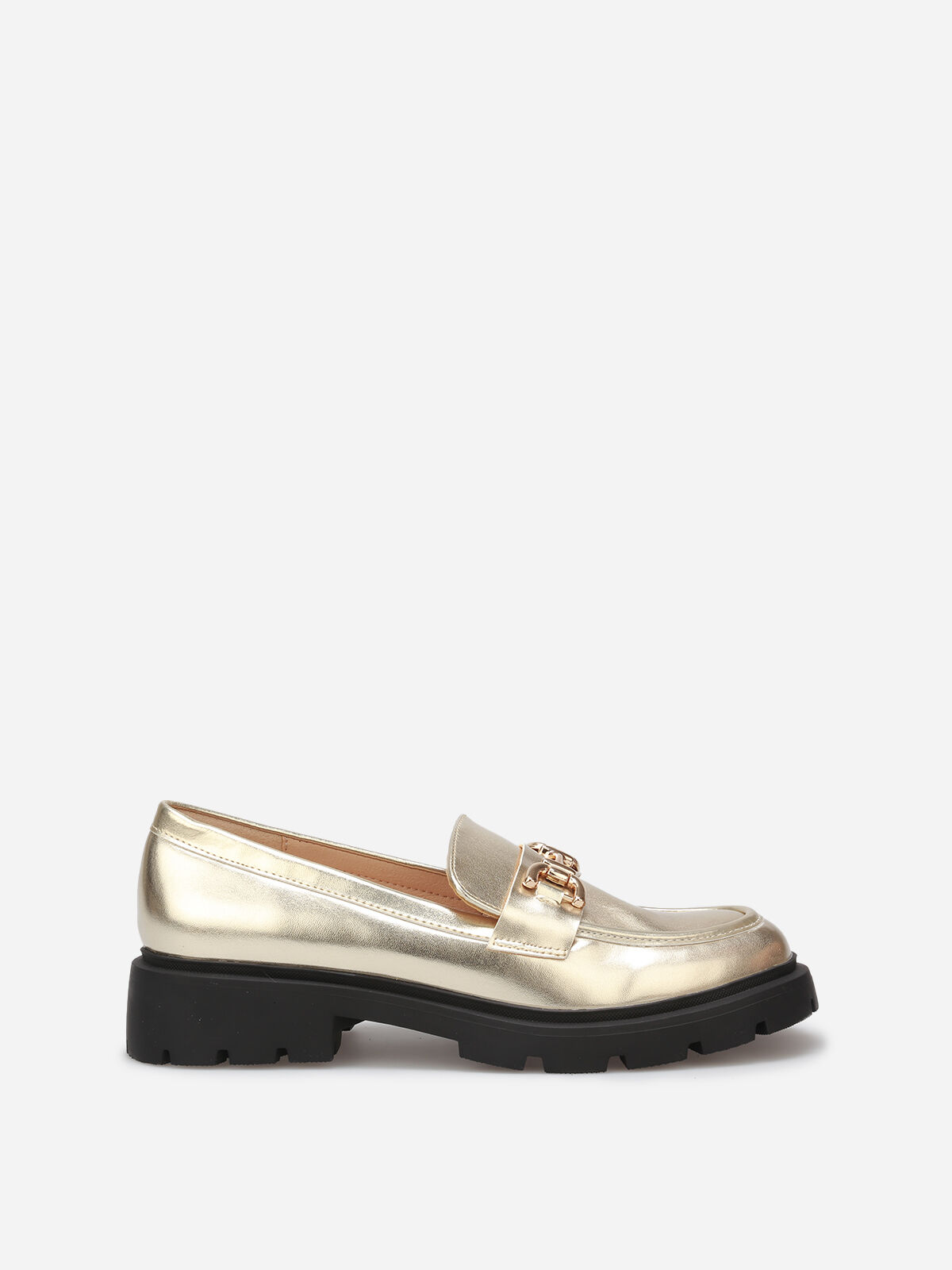 Mocassins chunky à boucle- Doré