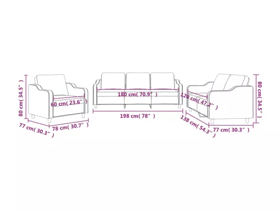 Ensemble de canapés 3 pcs avec coussins Jaune clair Tissu