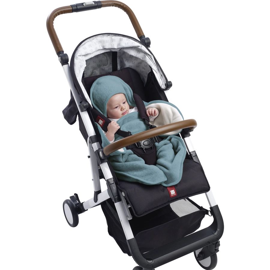 BEABA Babydecke Babynomade Doppelfleece baltikblau weiß 0