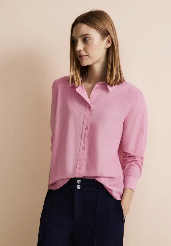 Streifen Hemdbluse - cozy pink