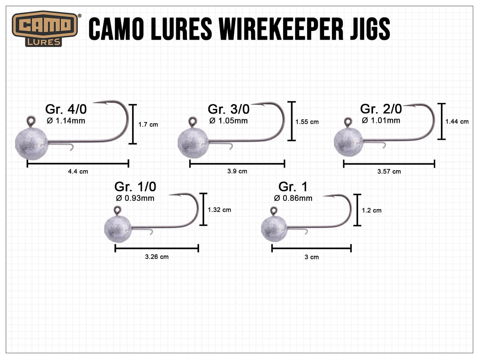 CAMO LURES Wirekeeper Jigs Gr. 4/0 (7g)