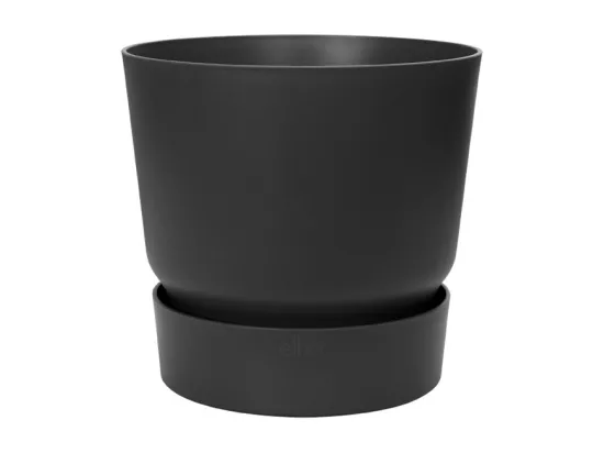 Pot de fleurs rond Greenville 30 - Extérieur - Ø 29,5 x H 27,8 cm - Vivre noir