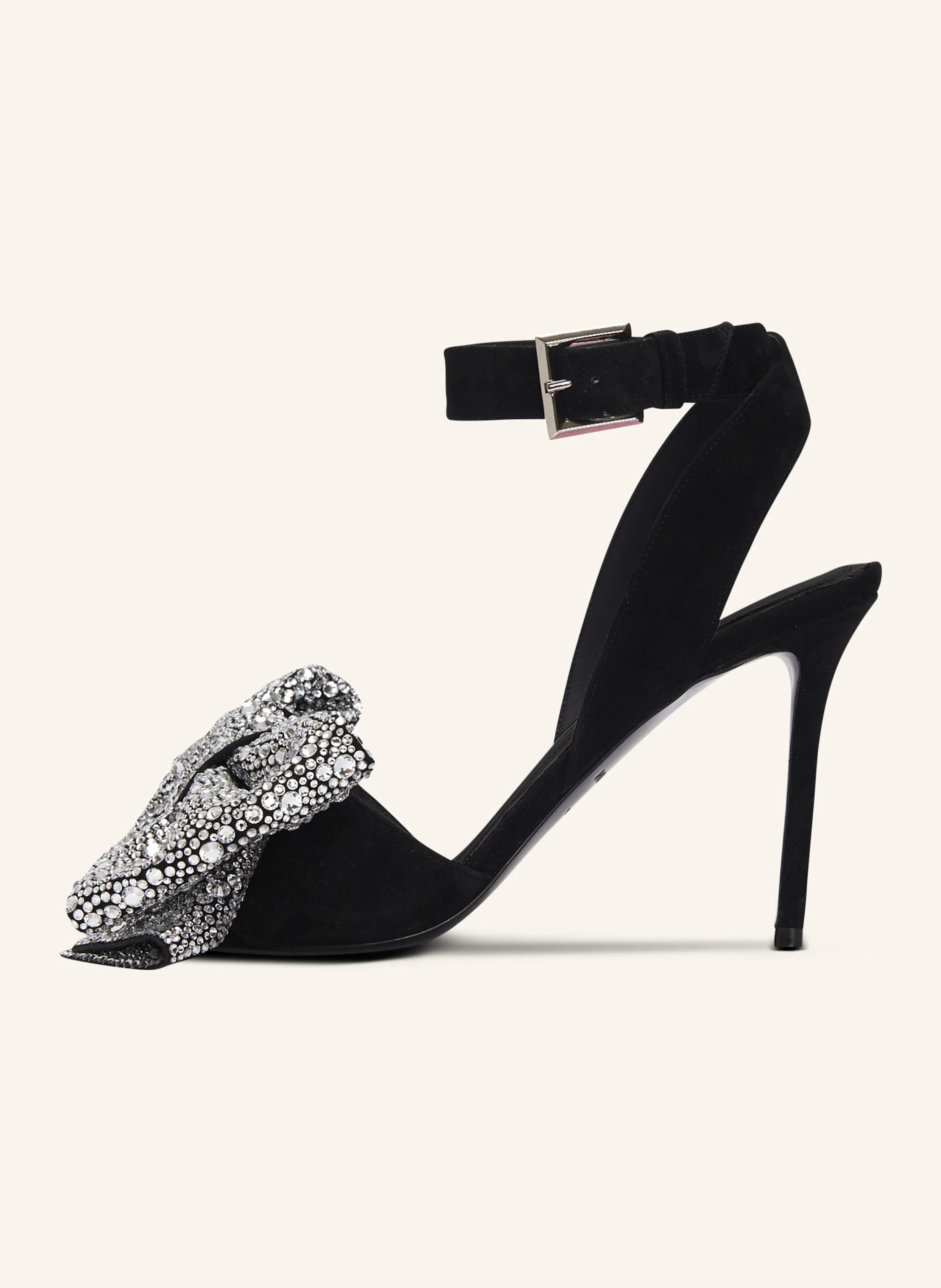 BALMAIN Sandalen Ruby mit Strass-Schleifen aus Wildleder