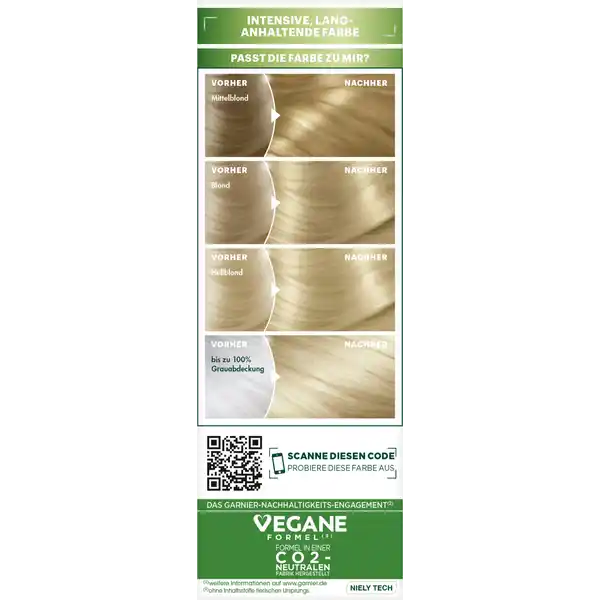 Ultra Crème Coloration Dauerhafte Pflege-Haarfarbe 9 Hellblond