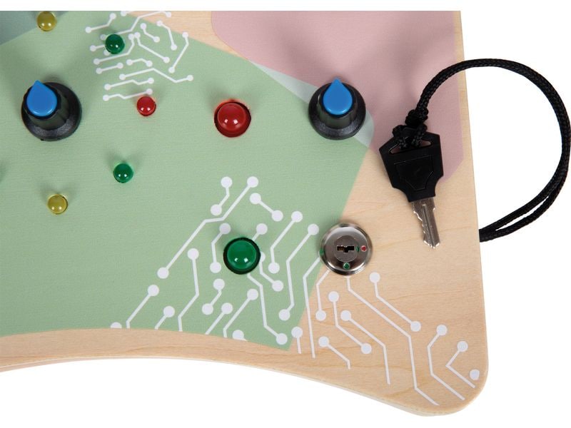 small foot Motorikbrett LED Licht und Schalter Elektronisches Lernspielzeug zur Förderung von Neugier und Motorik