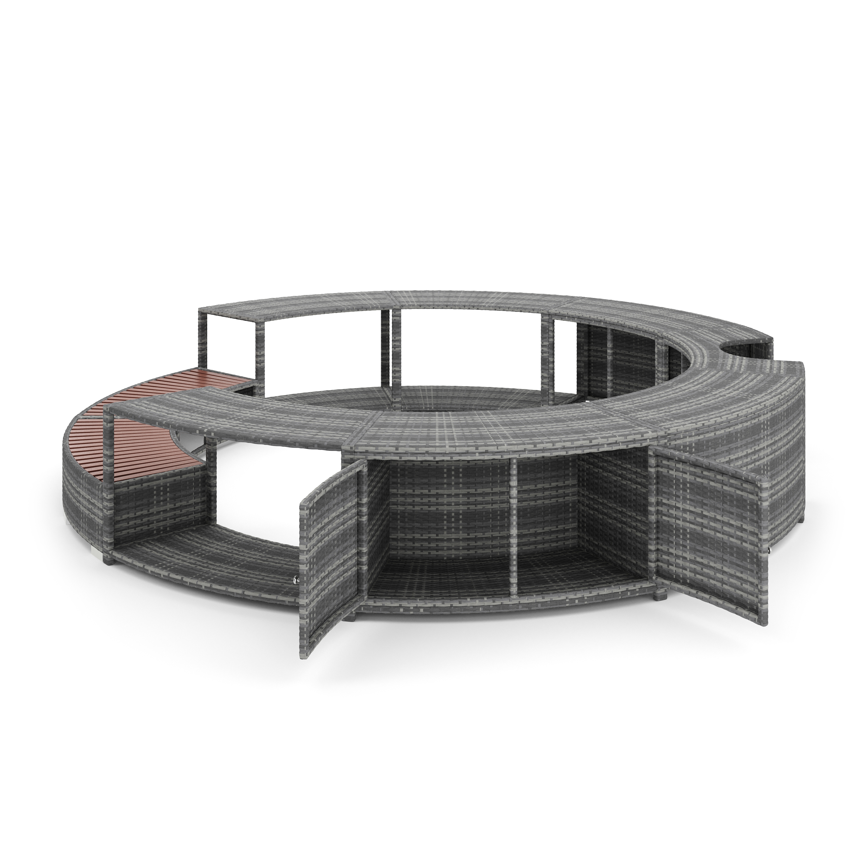 Whirlpool Umrandung Rattan HEAVEN grau