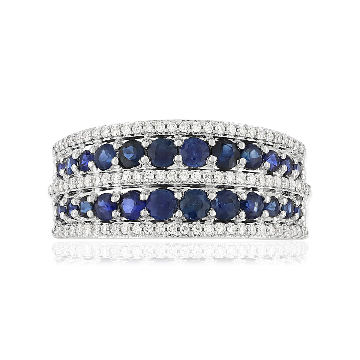 Bague MATY Or 750 blanc Saphirs et Diamants