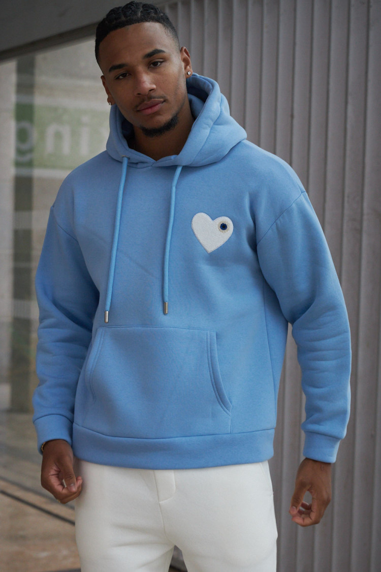 Sweat à capuche bleu 