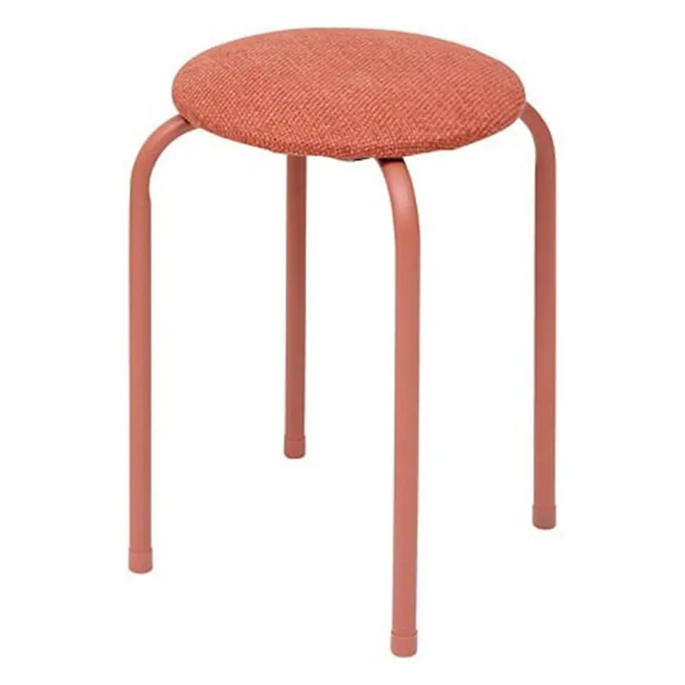 5Five Stapelbaar zit krukje - metaal/polyester - roze