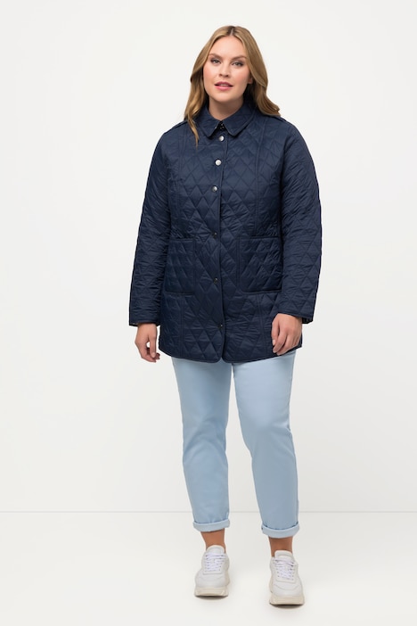 Steppjacke, Karofutter, Slim, Hemdkragen