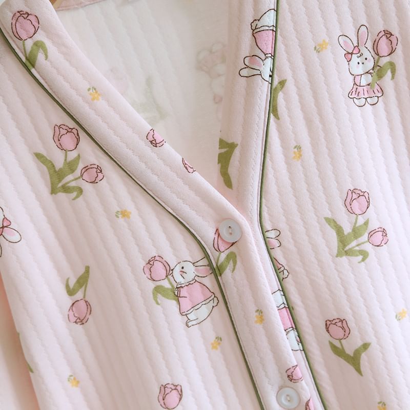 Finlies - Lange pyjamajas met V-hals en print