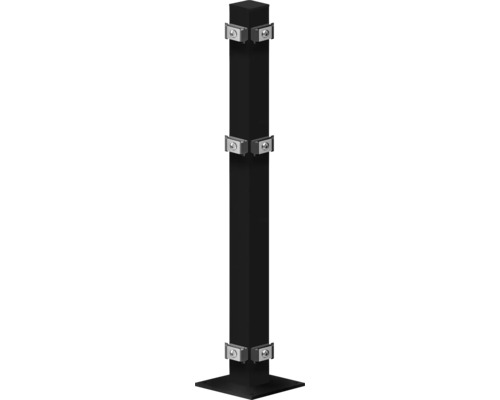 Hoekpaal 60x60/680 mm met voetplaat voor hekwerk 63 cm hoog RAL 7016 antraciet