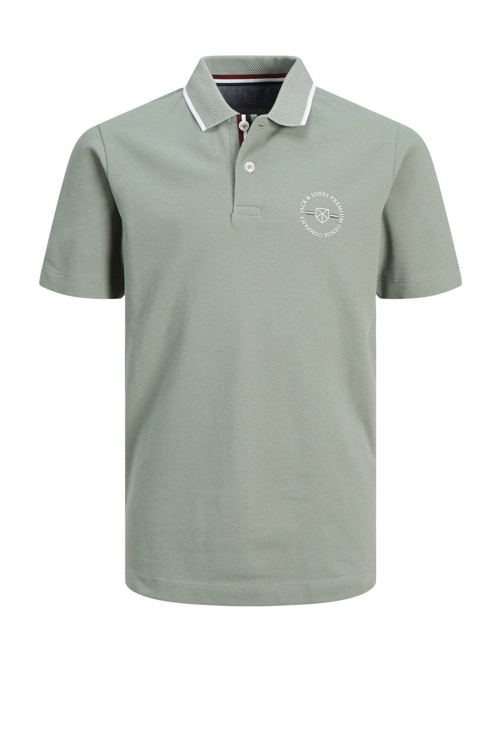 JACK & JONES polo JPRBLUSHIELD met printopdruk zachtgroen