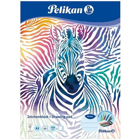 Pelikan Zeichenblock A3, 20 Blatt, 1 Stück, Motiv 2-fach sortiert