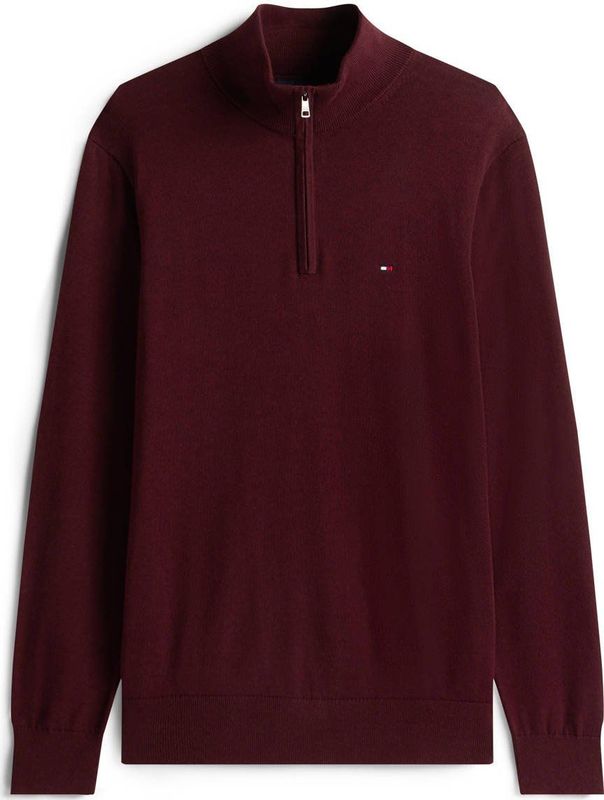 TOMMY HILFIGER - ESSENTIAL - Trui - Bourgogne - Schipperskraag
