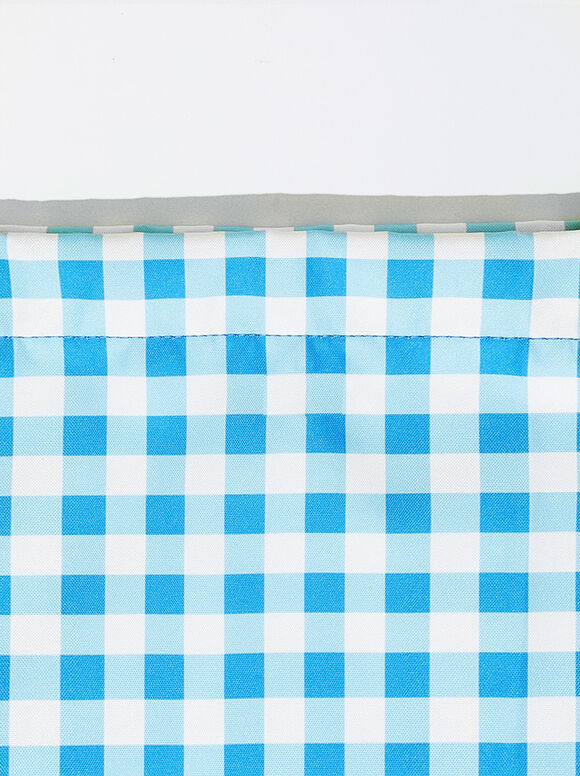 Sacola de compras personalizável com estampa xadrez vichy - Azul