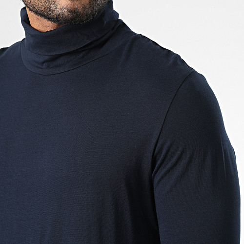Tee Shirt Manches Longues Col Roulé 12216392 Bleu Marine